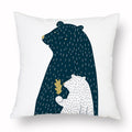 Geometry Cushion Cover Trees Cactus Bear Star Pattern Cushion Cover Pillowcase Cotton Pillow Sofa Throw White Printed Print Decorative Pillow Covers For Sofa Bed Sweet Home Decor Case 45x45CM