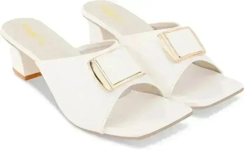 Sandale à talons blancs pour femme
