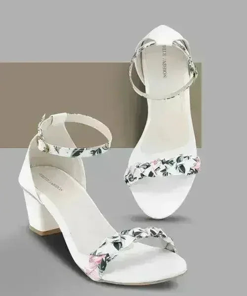 Sandale à talons blancs pour femme