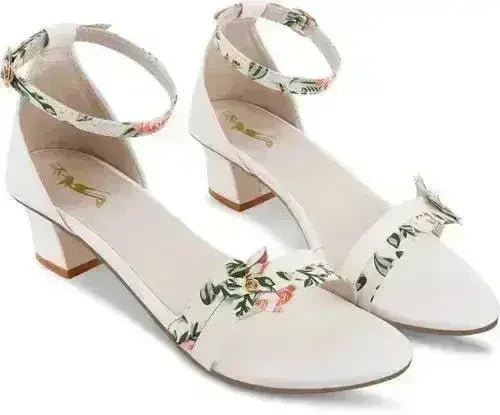 Sandales à talons blancs pour femme
