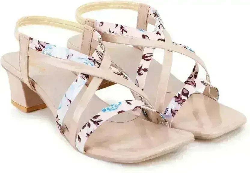 Sandale à talons multicolores pour femme