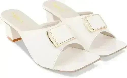 Sandale à talons blancs pour femme