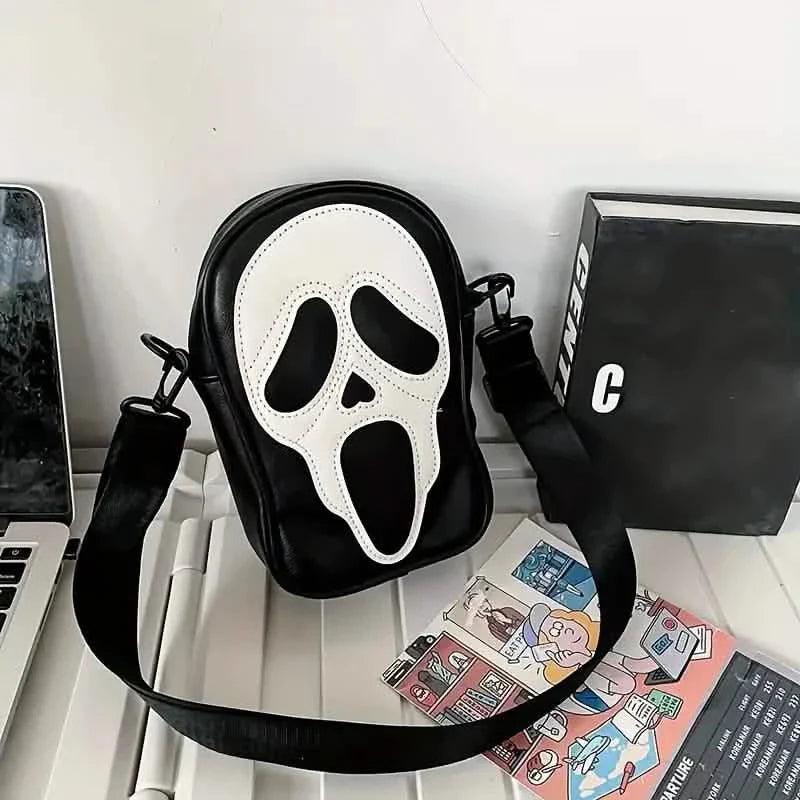 Sac à bandoulière motif crâne fantôme