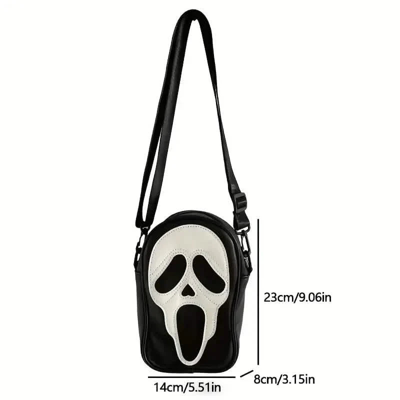 Sac à bandoulière motif crâne fantôme