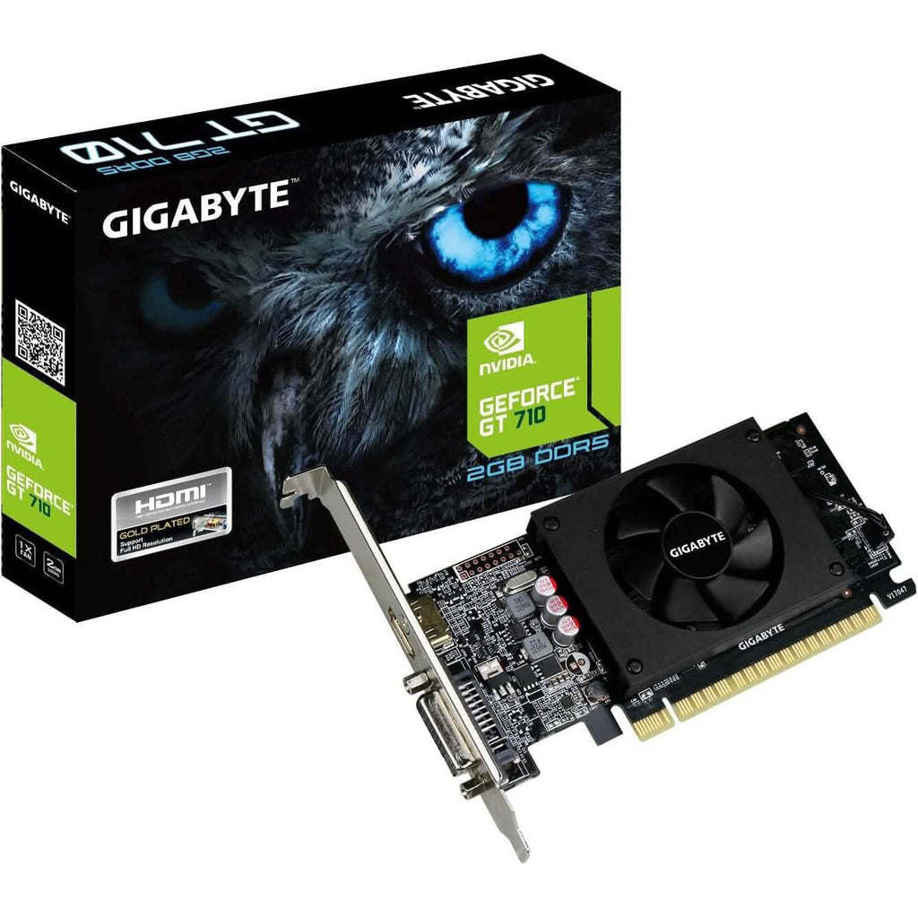 Cartes graphiques Gigabyte GeForce GT 710 2Go et interface de bus PCI Express 2.0 X8 (Reconditionné)
