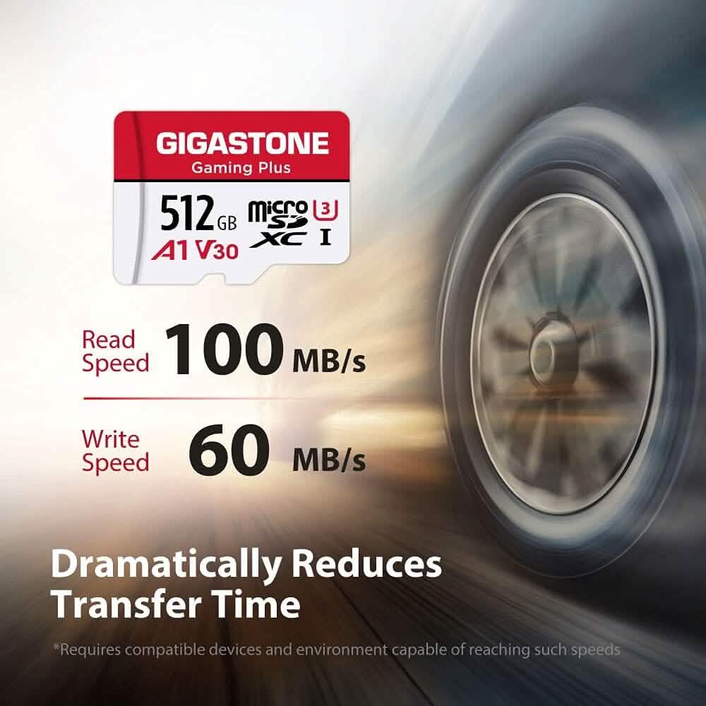 Carte mémoire Gigastone MicroSDXC 512 Go avec adaptateur (reconditionnée)