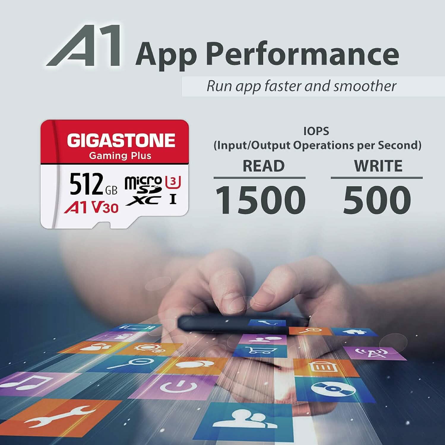 Carte mémoire Gigastone MicroSDXC 512 Go avec adaptateur (reconditionnée)