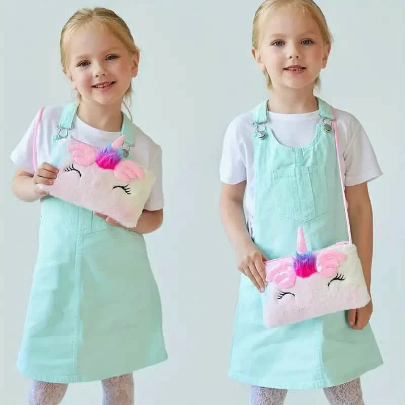 Sac Licorne Tie-Dye en Peluche à Paillettes pour Filles