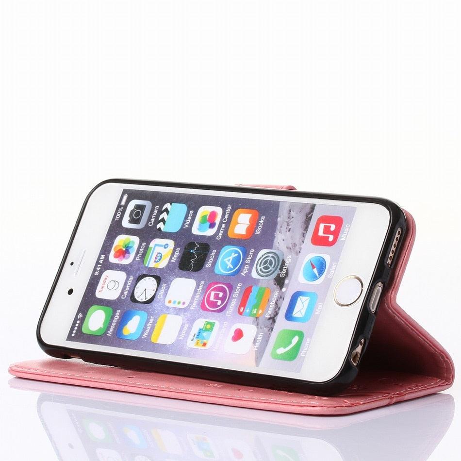 Étui portefeuille à rabat pour filles pour iPhone 13 12 Mini, support en cuir, coque arrière, étui portefeuille mignon en cuir PU pour iPhone