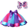 Jupe tutu superposée en tulle arc-en-ciel pour fille
