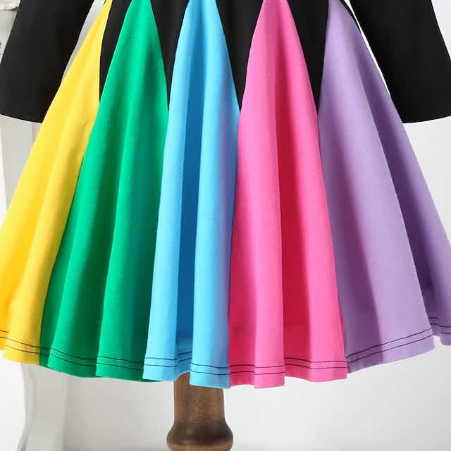 Robe décontractée arc-en-ciel pour filles