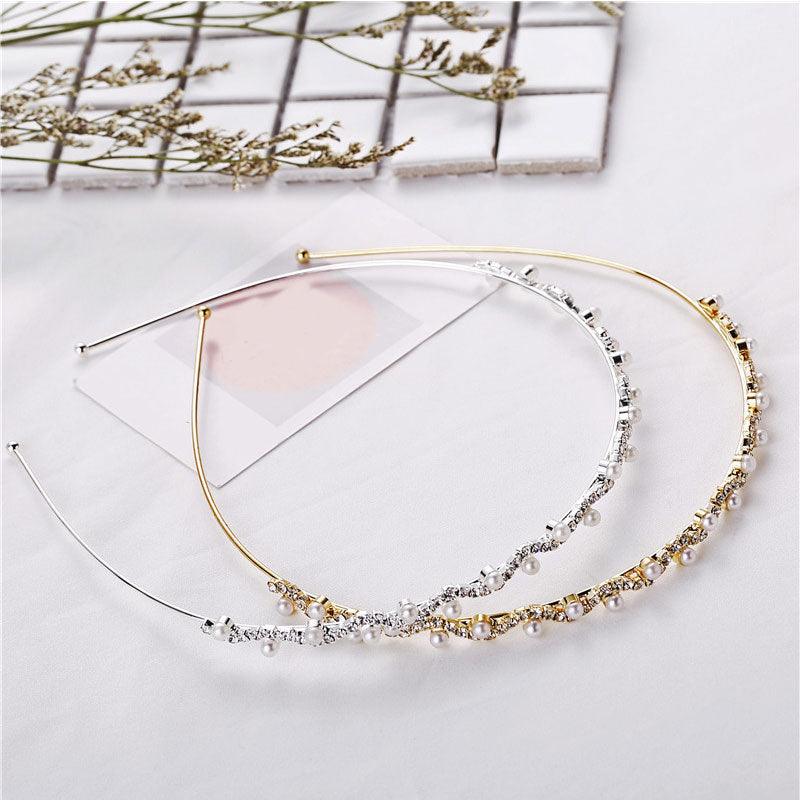 Bandeau pour cheveux de luxe brillant avec strass pour filles, accessoires de cerceau de cheveux en perles de diamant de haute qualité pour femmes, ornements de bandeaux en cristal