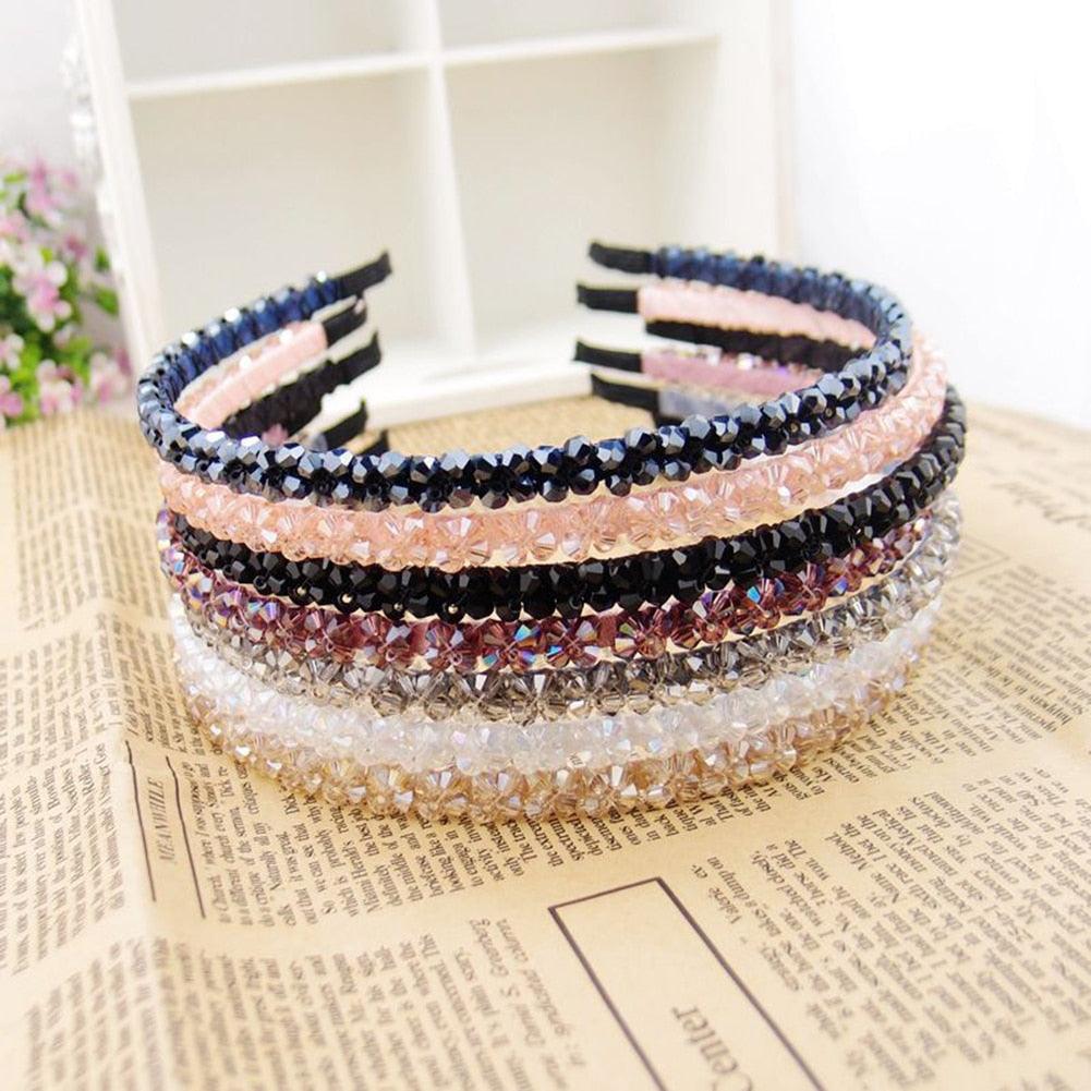 Bandeau pour cheveux de luxe brillant avec strass pour filles, accessoires de cerceau de cheveux en perles de diamant de haute qualité pour femmes, ornements de bandeaux en cristal
