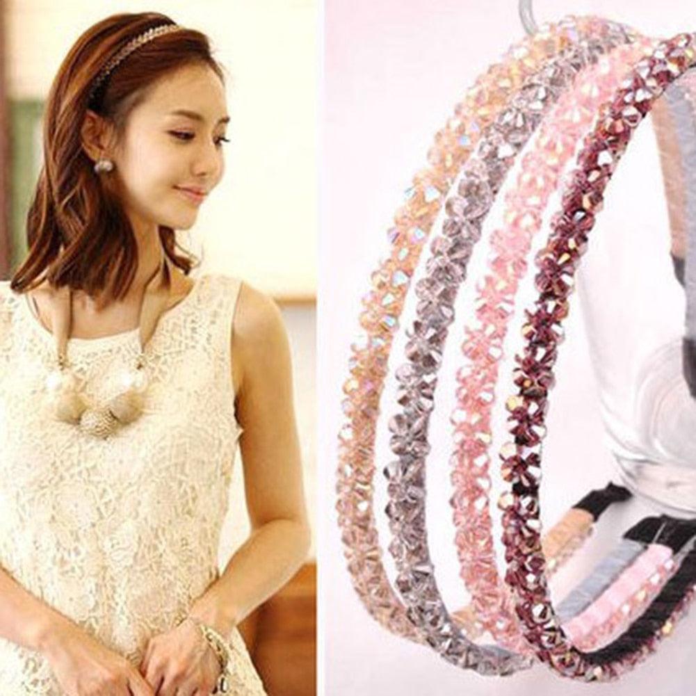 Bandeau pour cheveux de luxe brillant avec strass pour filles, accessoires de cerceau de cheveux en perles de diamant de haute qualité pour femmes, ornements de bandeaux en cristal