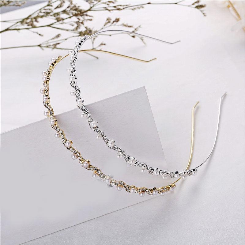 Bandeau pour cheveux de luxe brillant avec strass pour filles, accessoires de cerceau de cheveux en perles de diamant de haute qualité pour femmes, ornements de bandeaux en cristal