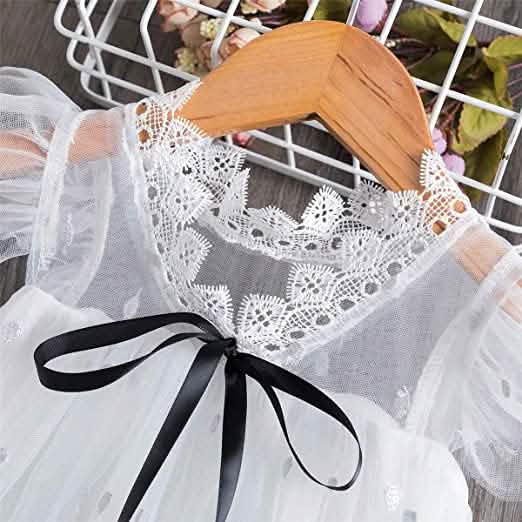 Robe Vintage Fille en Dentelle et Tulle pour Mariage