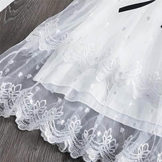 Robe Vintage Fille en Dentelle et Tulle pour Mariage
