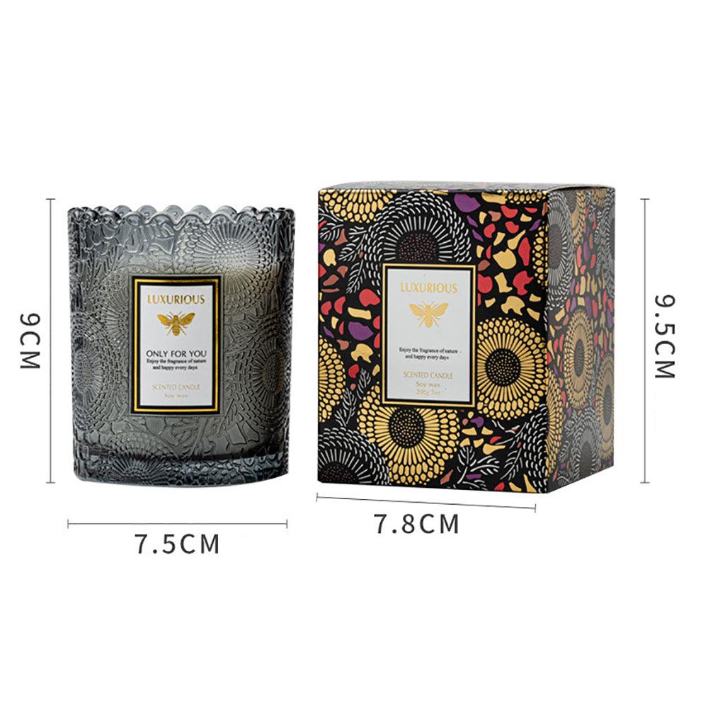 Bougeoir en verre parfumé, chandelier de mariage romantique, bougie de soja pour la maison, grande bougie en pot de verre, cadeau, bougeoir en verre cristal transparent à longue durée de combustion, décoration de table à manger