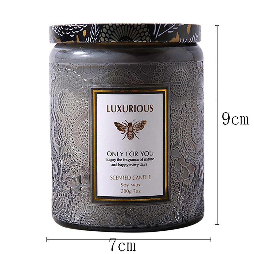 Bougeoir en verre parfumé, chandelier de mariage romantique, bougie de soja pour la maison, grande bougie en pot de verre, cadeau, bougeoir en verre cristal transparent à longue durée de combustion, décoration de table à manger
