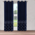 Ensemble 2 pièces : Paire de rideaux brodés Indigo Global
