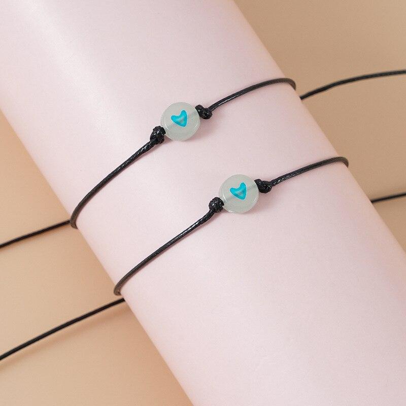 Bracelets luminescents perles phosphorescentes bracelets d'amitié assortis cadeau bracelet d'amitié acrylique lumineux ensemble de bracelets assortis pour couples bijoux d'amitié pour la Saint-Valentin la fête des mères
