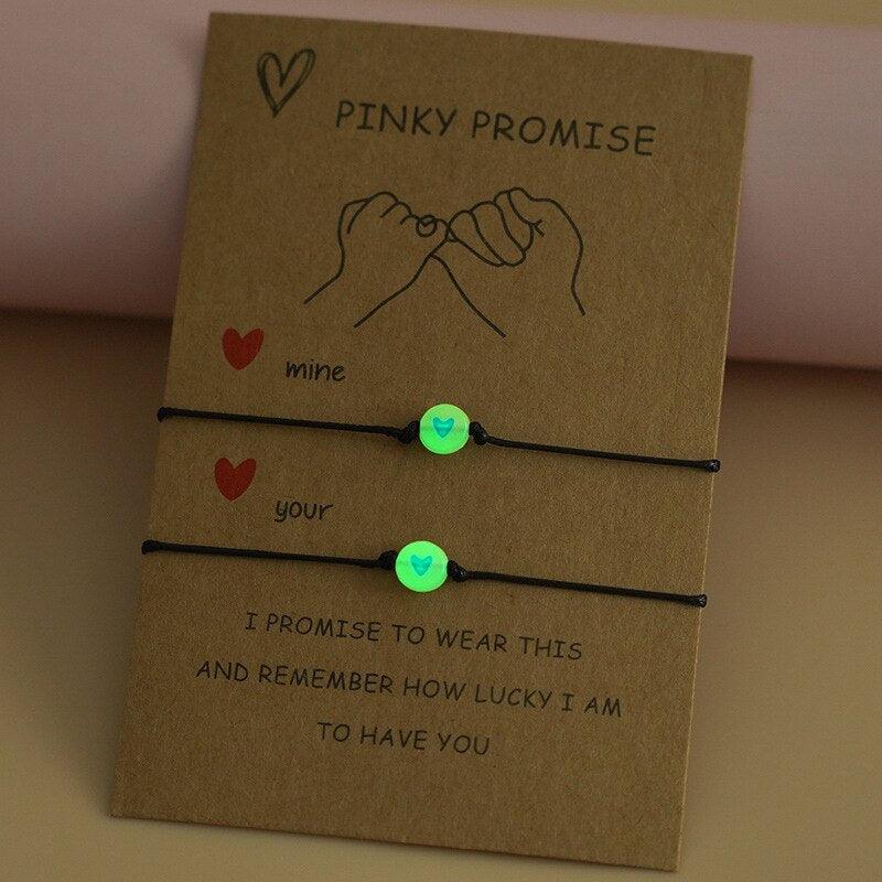 Bracelets luminescents perles phosphorescentes bracelets d'amitié assortis cadeau bracelet d'amitié acrylique lumineux ensemble de bracelets assortis pour couples bijoux d'amitié pour la Saint-Valentin la fête des mères