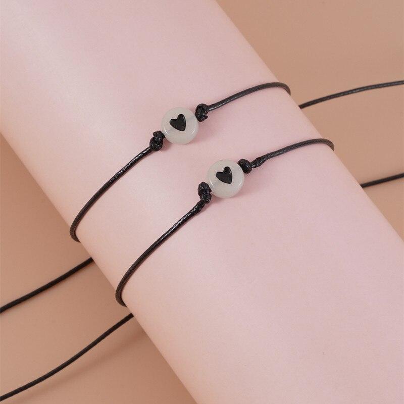 Bracelets luminescents perles phosphorescentes bracelets d'amitié assortis cadeau bracelet d'amitié acrylique lumineux ensemble de bracelets assortis pour couples bijoux d'amitié pour la Saint-Valentin la fête des mères