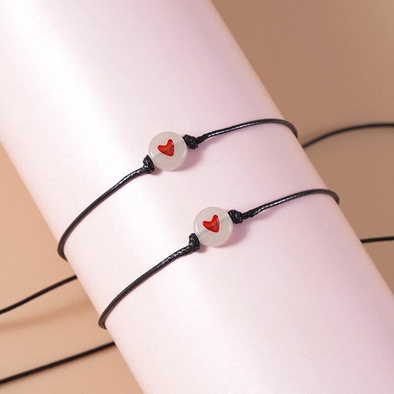 Bracelets luminescents perles phosphorescentes bracelets d'amitié assortis cadeau bracelet d'amitié acrylique lumineux ensemble de bracelets assortis pour couples bijoux d'amitié pour la Saint-Valentin la fête des mères