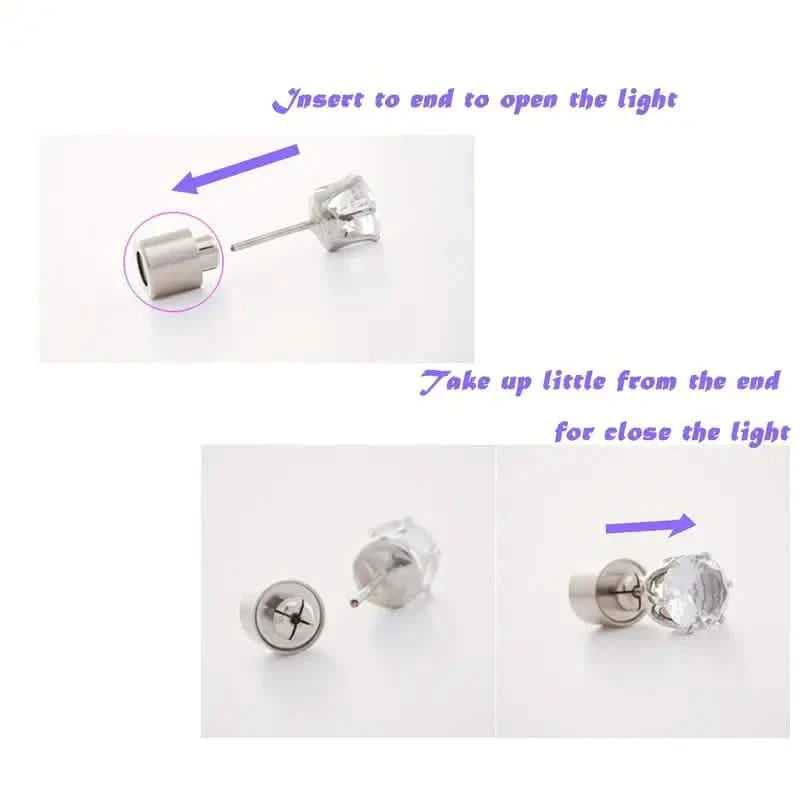 Boucles d'oreilles LED arc-en-ciel lumineuses : Pendentifs goutte d'oreille changeant de couleur avec clous couronnes lumineux