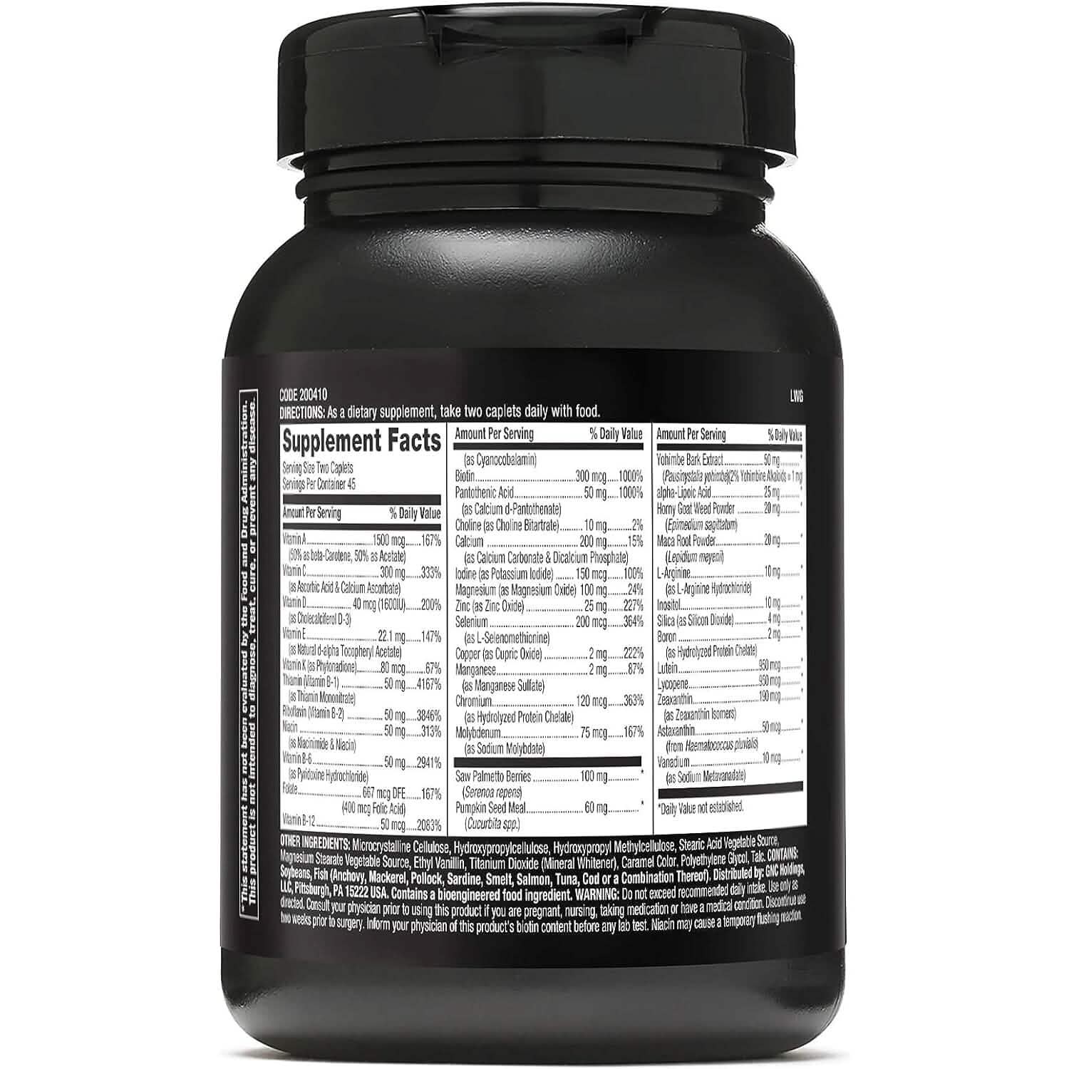 GNC Mega Men Prostate et Virilité Soutient la Santé Sexuelle Optimale et la Santé de la Prostate 90 Gélules