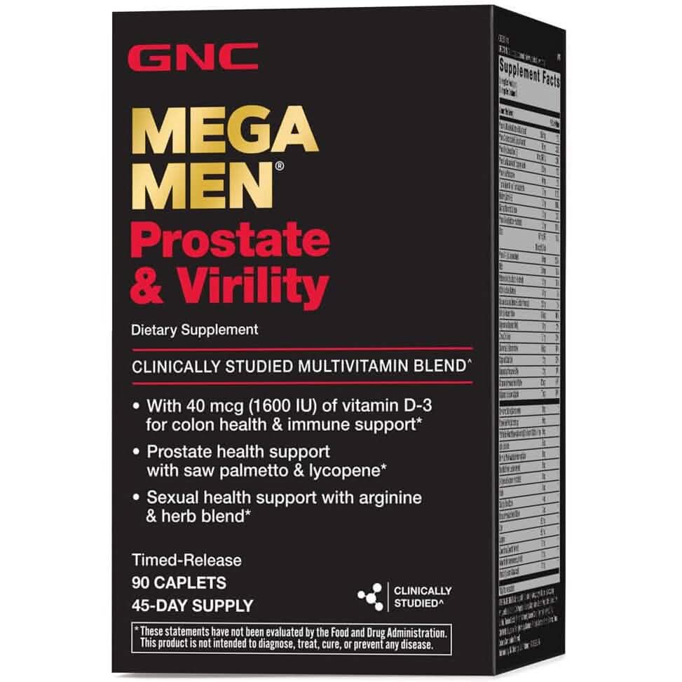 GNC Mega Men Prostate et Virilité Soutient la Santé Sexuelle Optimale et la Santé de la Prostate 90 Gélules