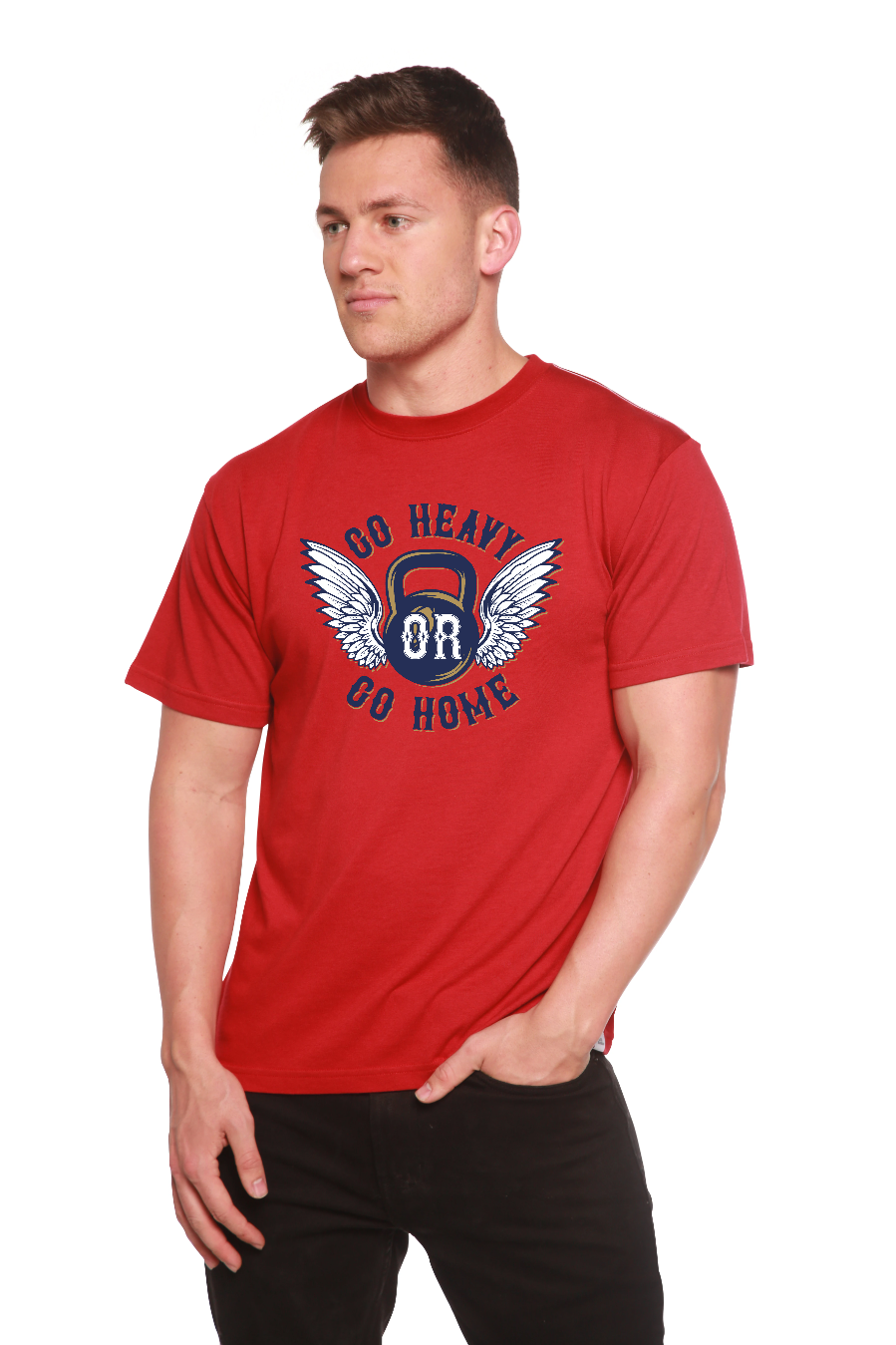 T-shirt à manches courtes GO HEAVY en viscose de bambou/coton biologique pour homme