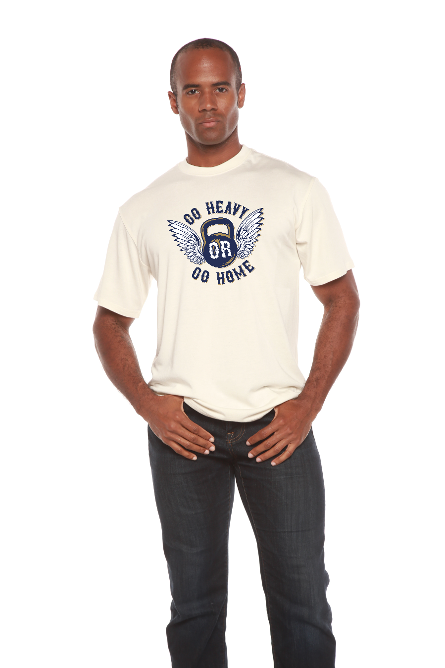 T-shirt à manches courtes GO HEAVY en viscose de bambou/coton biologique pour homme