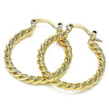 Boucle d'oreille créole torsadée en plaqué or
