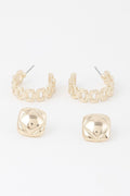 Ensemble de boucles d'oreilles manchette lien doré