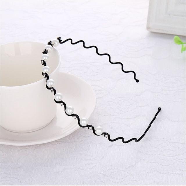 Serre-têtes en métal doré pour femmes Accessoires de cheveux Bandeaux de créateur Cerceaux de perles de mariage Bandeaux de tête de mariée en métal