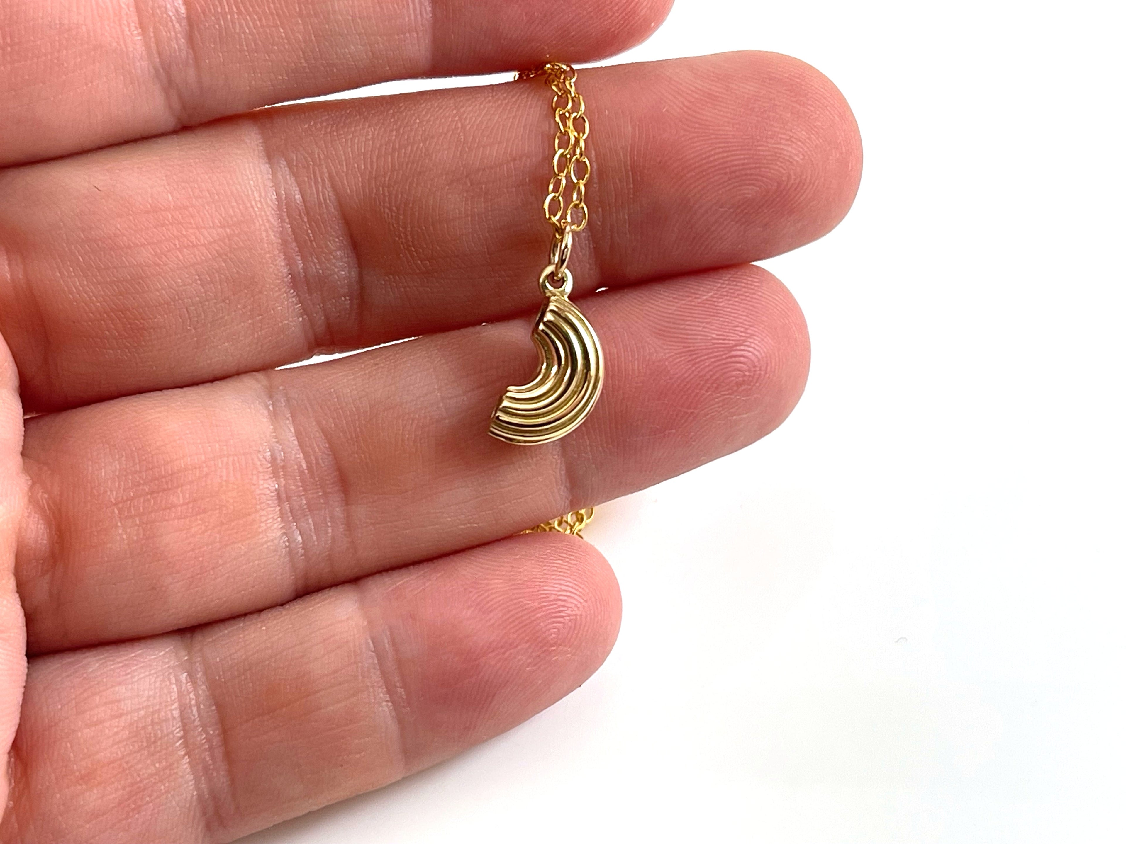 Macaroni Noodle Gold Filled Necklace