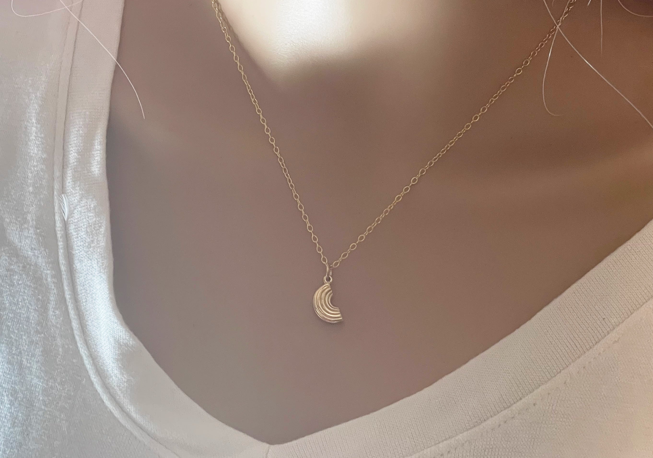 Macaroni Noodle Gold Filled Necklace