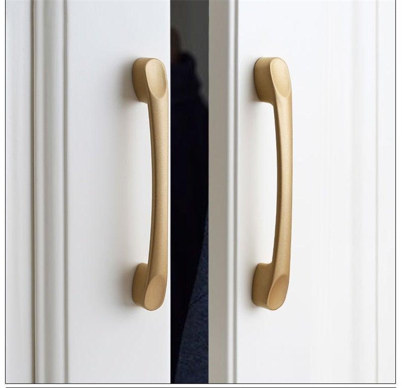 Poignées de meubles en alliage d'aluminium dorées, simples et tendance, poignées de bibliothèque, poignées de meuble à vin, poignées de porte, boutons de placard, tiroirs de placard, commode, bibliothèque, armoire 2,2 cm
