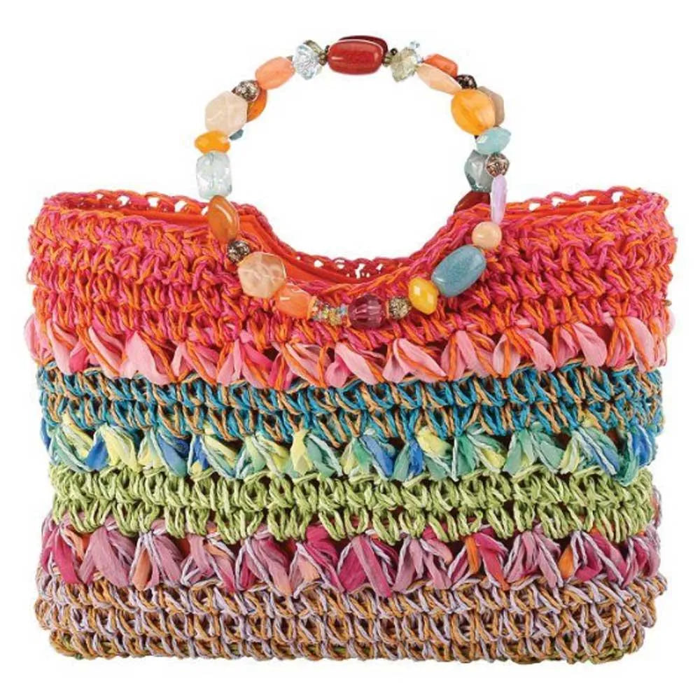 Cappelli Goleta - Sac à main femme cabas en paille toyo crochetée