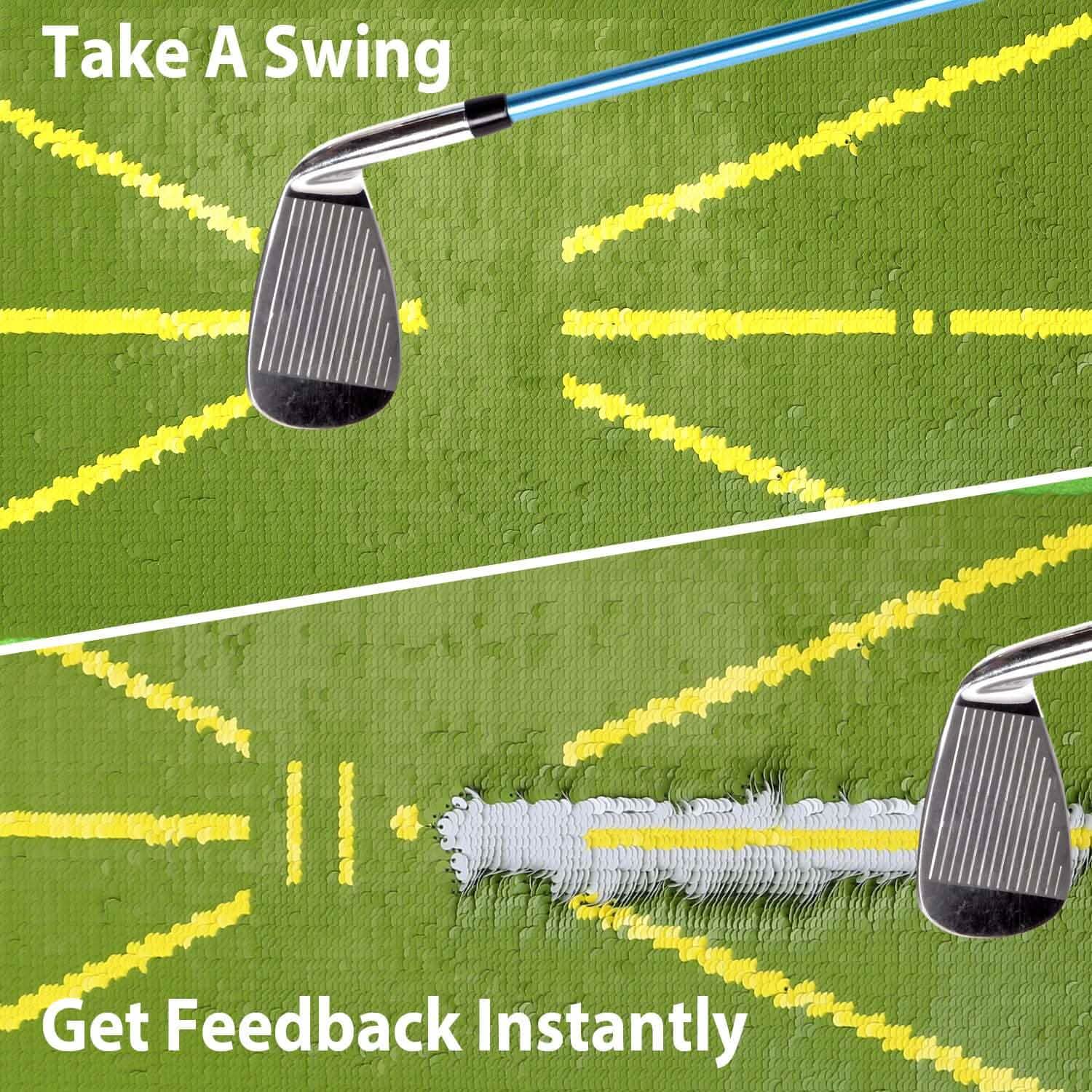 Tapis d'entraînement de golf pour la détection de l'élan et le retour sur la trajectoire de frappe