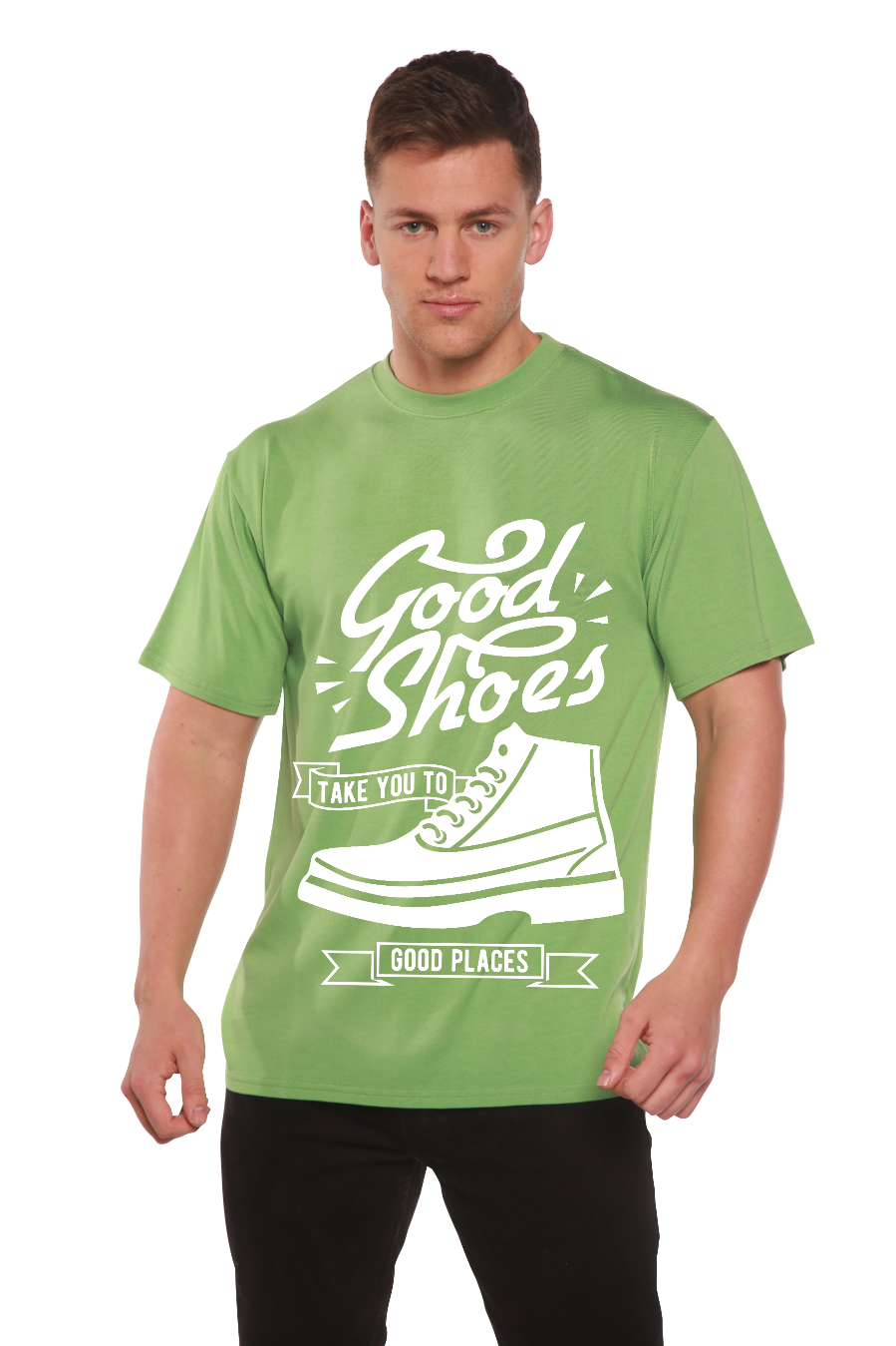Good Shoes T-shirt graphique à manches courtes pour homme en viscose de bambou/coton biologique