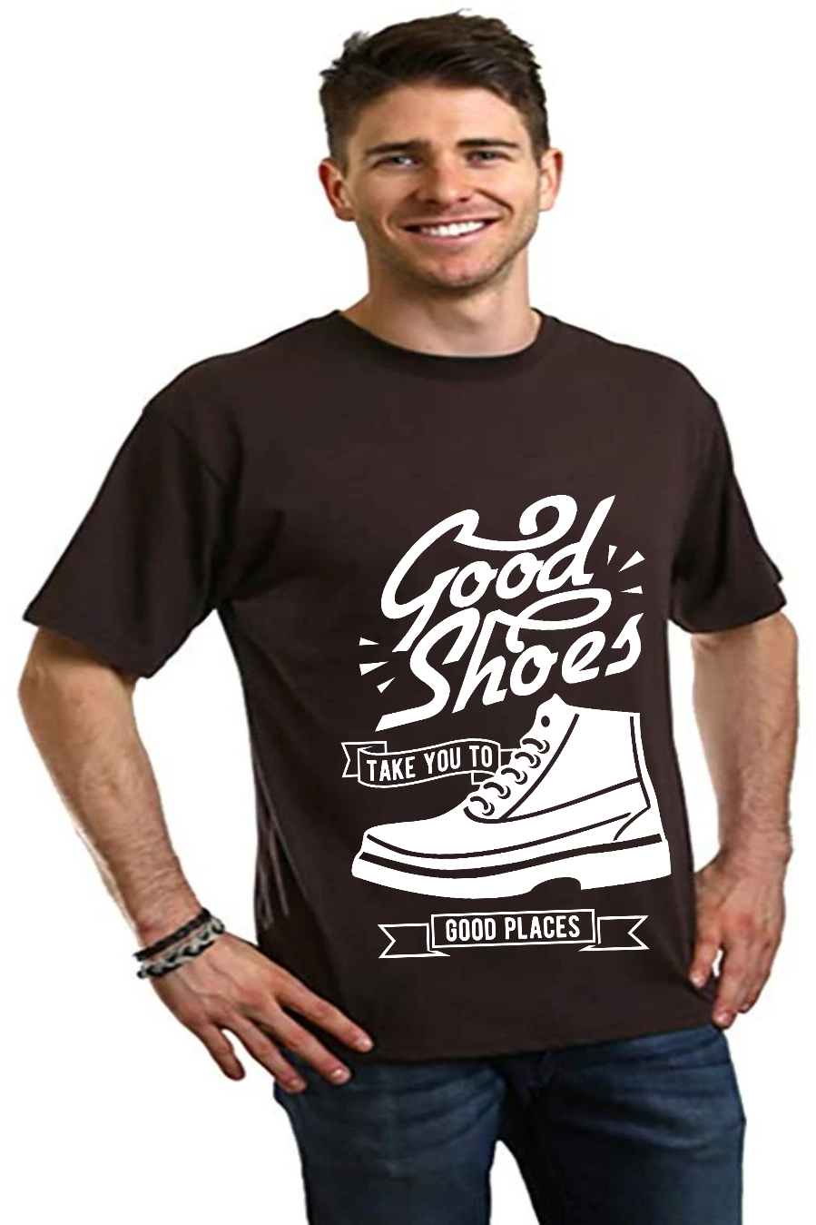 Good Shoes T-shirt graphique à manches courtes pour homme en viscose de bambou/coton biologique