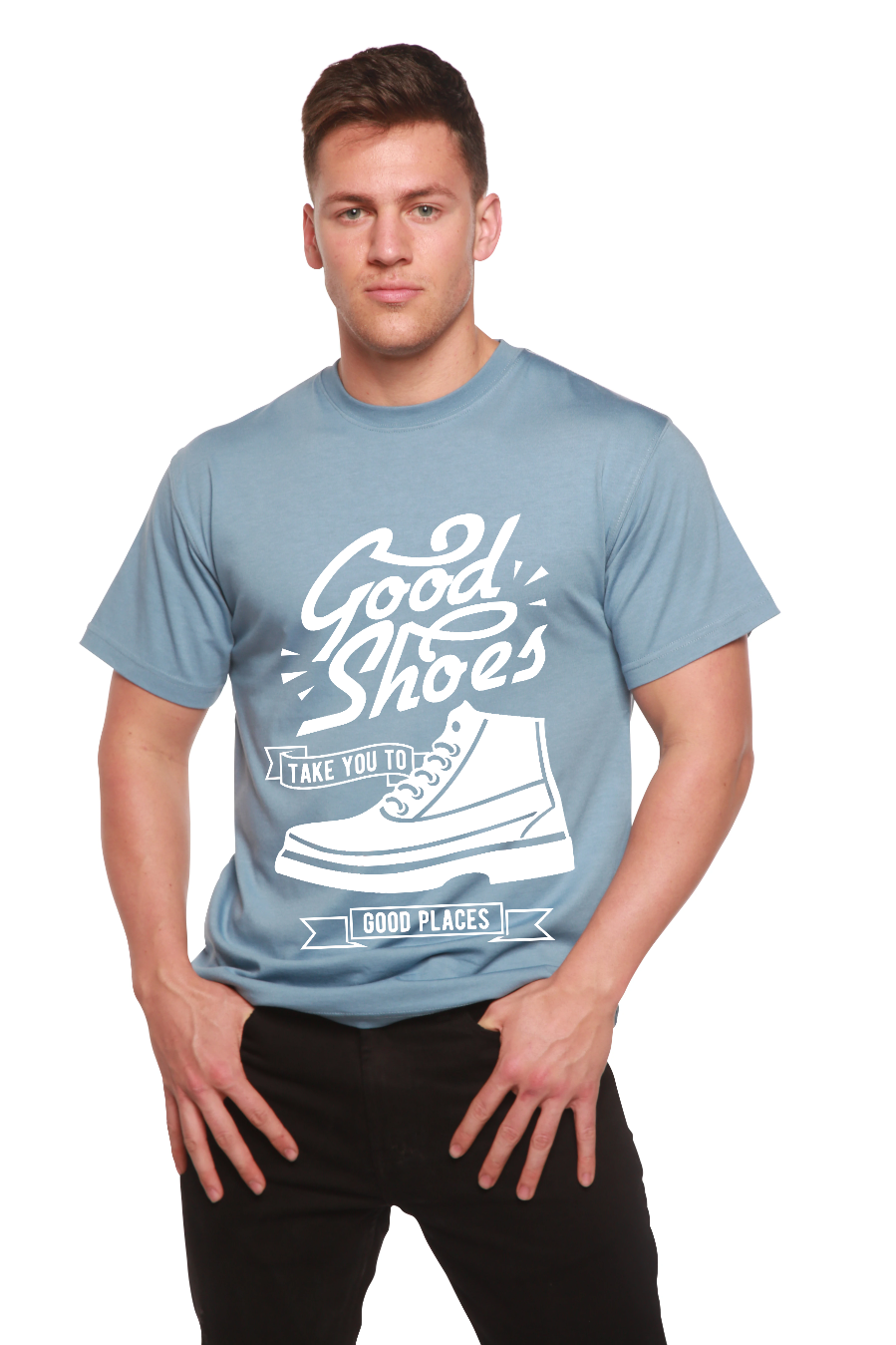Good Shoes T-shirt graphique à manches courtes pour homme en viscose de bambou/coton biologique
