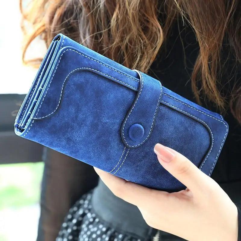 Magnifique portefeuille long en cuir mat pour femmes et dames, sac à main de haute qualité, portefeuilles féminins, porte-cartes, pochette, Carteras