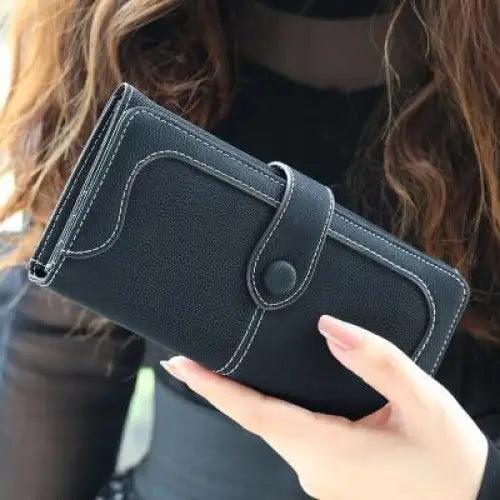 Magnifique portefeuille long en cuir mat pour femmes et dames, sac à main de haute qualité, portefeuilles féminins, porte-cartes, pochette, Carteras