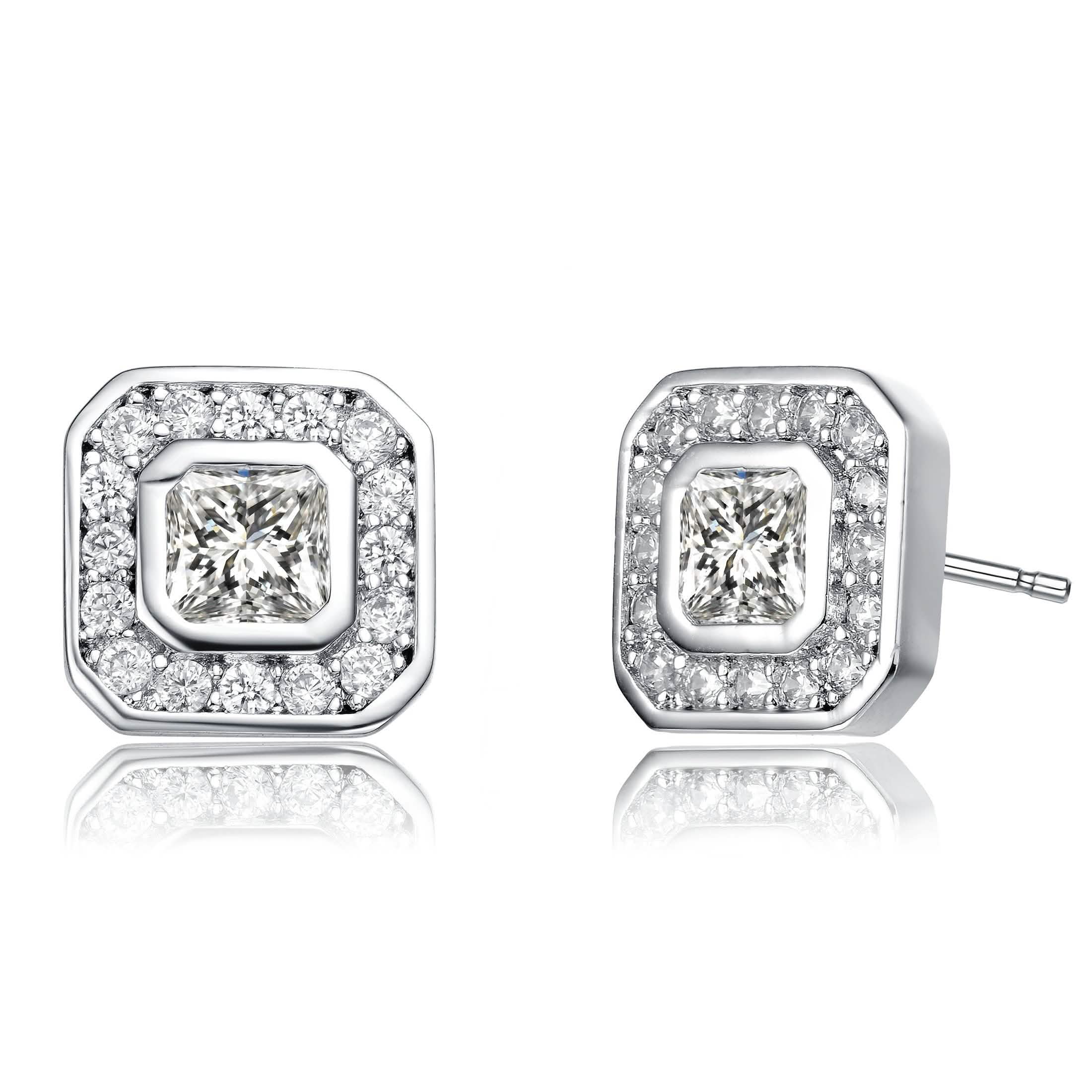 Superbes boucles d'oreilles carrées