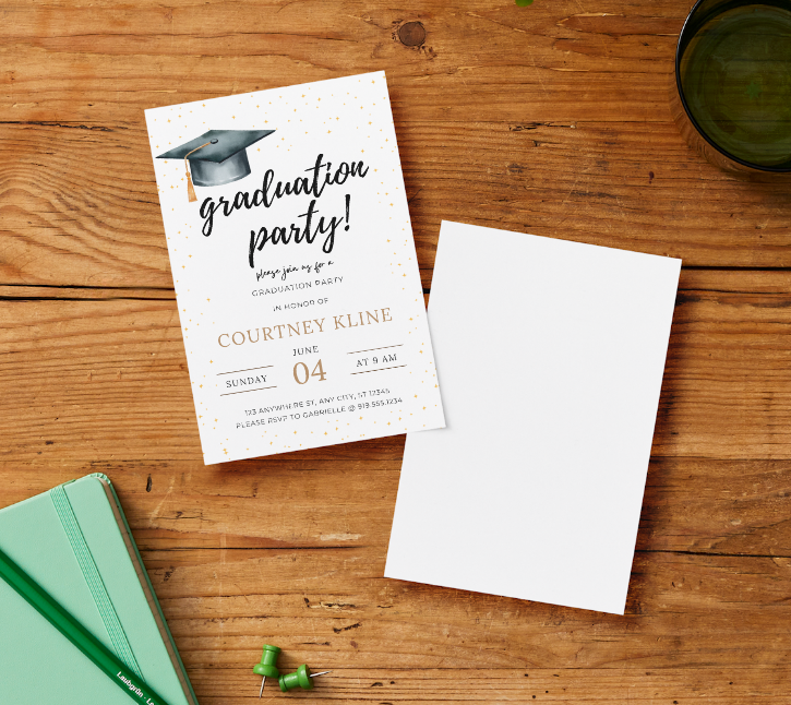 Invitation de fête de remise des diplômes modifiable – Modèle Canva