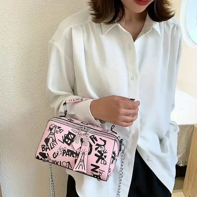 Sac bandoulière tendance graffiti pour femme