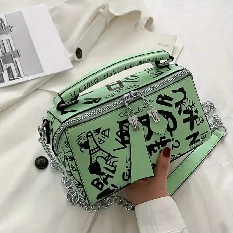 Sac bandoulière tendance graffiti pour femme